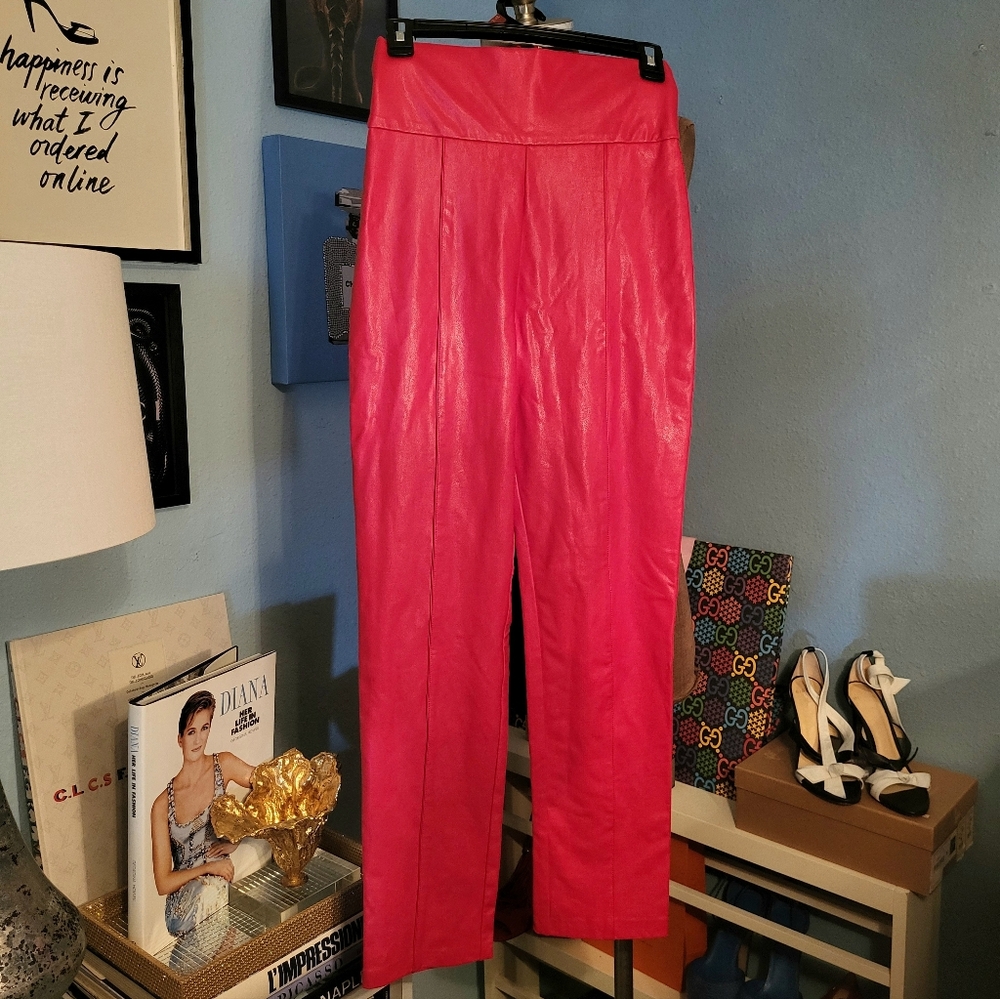 Amanda Uprichard Romana Pants in Lipstick - Picture 2 of 10